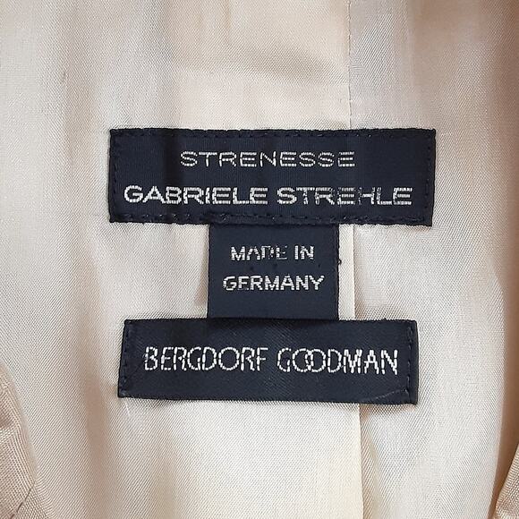 Vintage 1980s 100% Silk Peacoat Sand Tan Coat Long Blazer Jacket Quiet Luxury - Picture 6 of 15